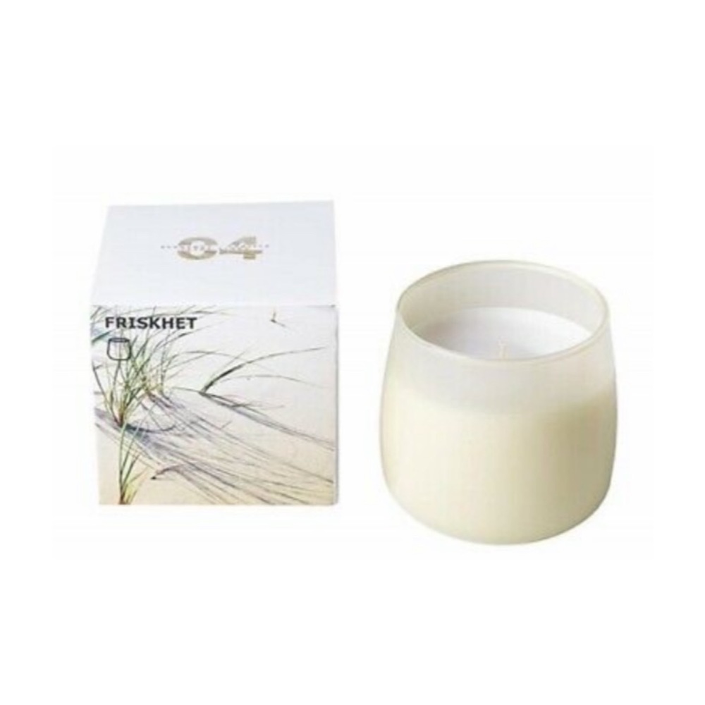 Ikea FRISKHET Bergamot Vanilla Ylang Ylang Scented Candle in Glass